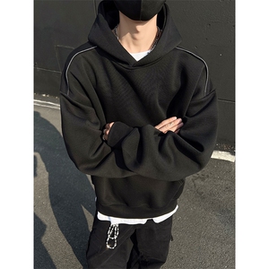 重磅boxy短款全棉450克拉链连帽卫衣短宽套头外套男 RH5307-P50图片