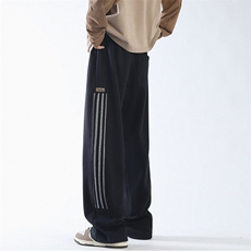 55%棉45%涤纶YK86019-P40三条杠拼接运动裤320g重磅针织卫裤男，男装休闲裤，电商A086-1