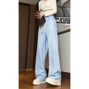 女模 中性 休闲裤男女宽松冰丝裤直筒拖地裤速干裤K3511-P35 控58图片
