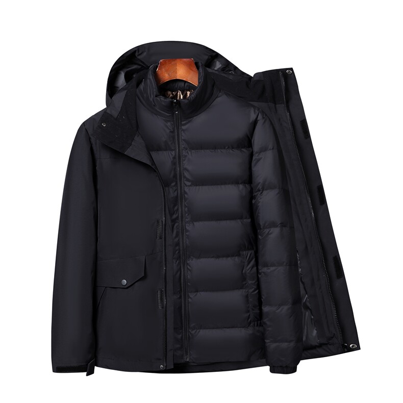 户外冲锋衣三合一90%白鹅绒羽绒服拆卸内胆登山服外套DB7506-P240，男装夹克，星座1210B
