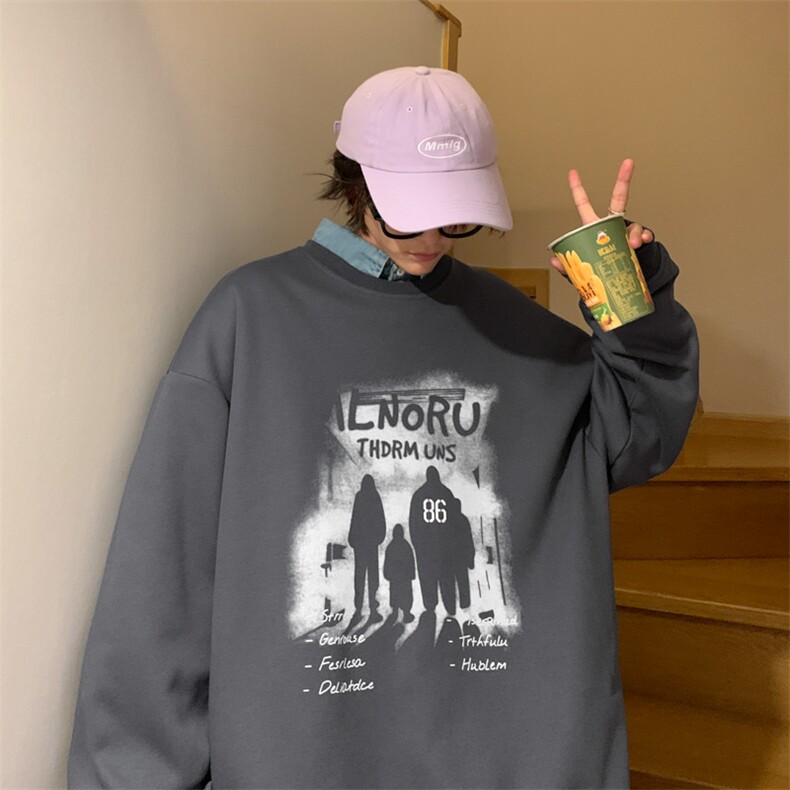 美式boy卫衣秋冬潮男潮复古加绒打底衣服男装E442-P60,男装T恤,星座911-2(原星座613-2）