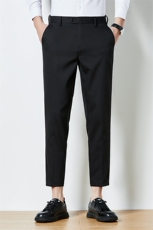 YDL9886男士2023年春夏新款中腰百搭薄款休闲裤纯色商务九分裤P64，男装休闲裤，电商B360