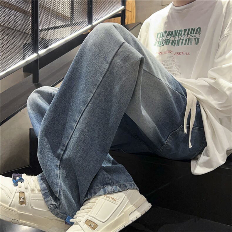 加绒加厚男生牛仔裤潮牌高街抽绳裤子K506JRP58,男装牛仔裤,电商D325