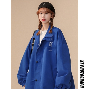 2022 新款简约风字母印花冲锋衣休闲翻领夹克外套 JK754P65控88图片