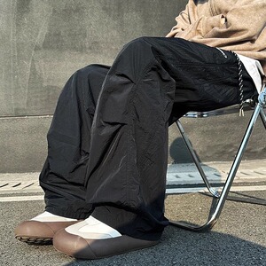 秋冬加绒美式vibe宽松阔腿工装休闲裤伞兵裤长裤松紧2025新款男女图片