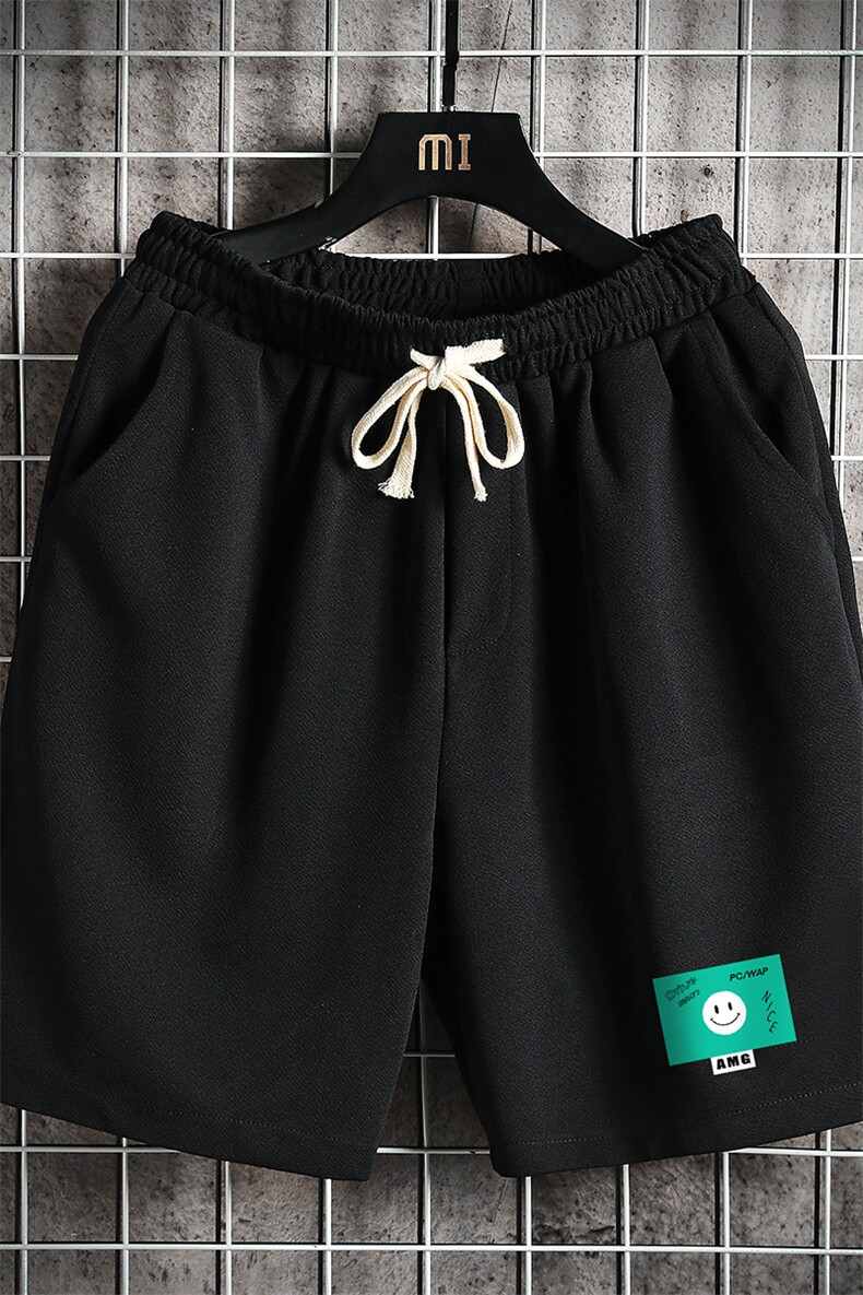 MK37264-P15冰丝短裤男士大码宽松休闲五分裤男运动中裤网格,男装休闲裤,电商A040A