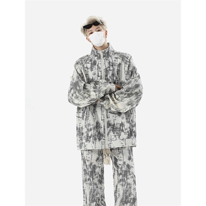 8XL-M超大码加绒加厚保暖扎染休闲套装TZ104-P98控118图片