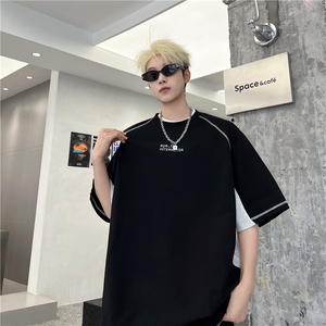 240g重磅双纱拼接撞色短袖T恤 FST501 M-3XL P45控58图片