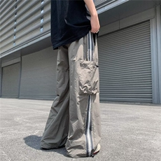 夏季长裤直筒男工装裤时尚潮牌休闲裤青春流行条纹撞色潮宽松型，男装休闲裤，星座716-3
