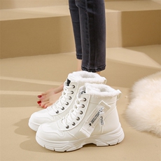 高帮棉鞋2024冬季新款厚底加绒马丁靴时尚百搭学生潮女鞋，女鞋马丁靴，电商A223