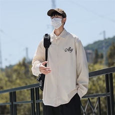 雅痞风长袖衬衫男高级感春秋日系复古高中生潮牌HY05-P40，男装衬衫，星座1109-3