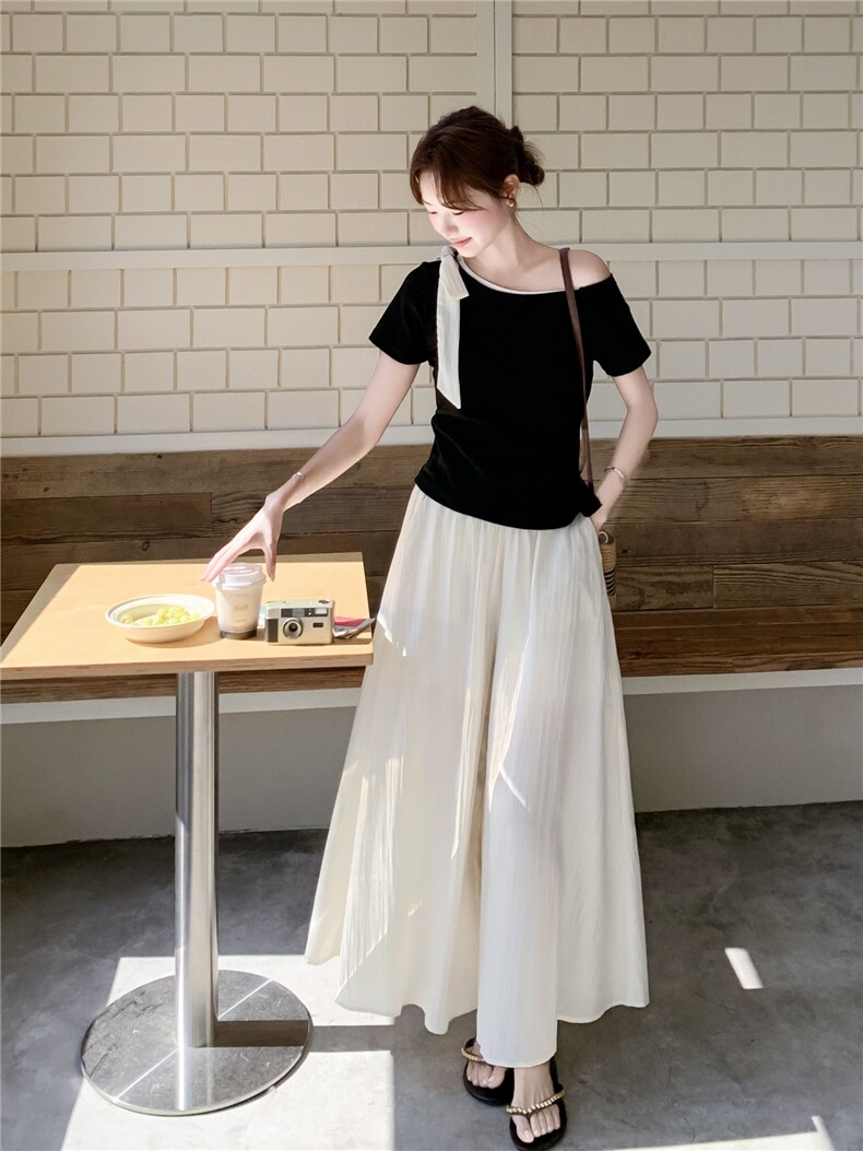 2026年夏季青春活力风拼接休闲/淑女两件套撞色,女装套装/套裙,秀美人生