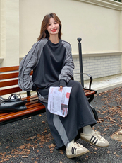 新款现货！极简撞色卫衣半身裙两件套6831-P165-K248，女装套装/套裙，2D034