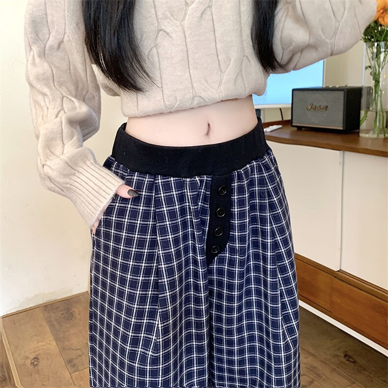 大码胖子美式复古格子阔腿裤宽松裤子垂感直筒休闲裤601-1-X507,男装休闲裤,星座601-1