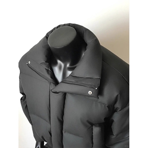 现货5W件冬季三防重磅硬挺boxy短款羽绒立领PU皮棉衣外套加厚棉服图片