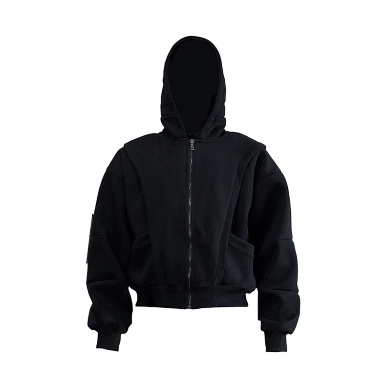 抖音得物高品质二开25秋冬美式重磅宽松结构设计连帽卫衣外套W78，男装卫衣，电商A486