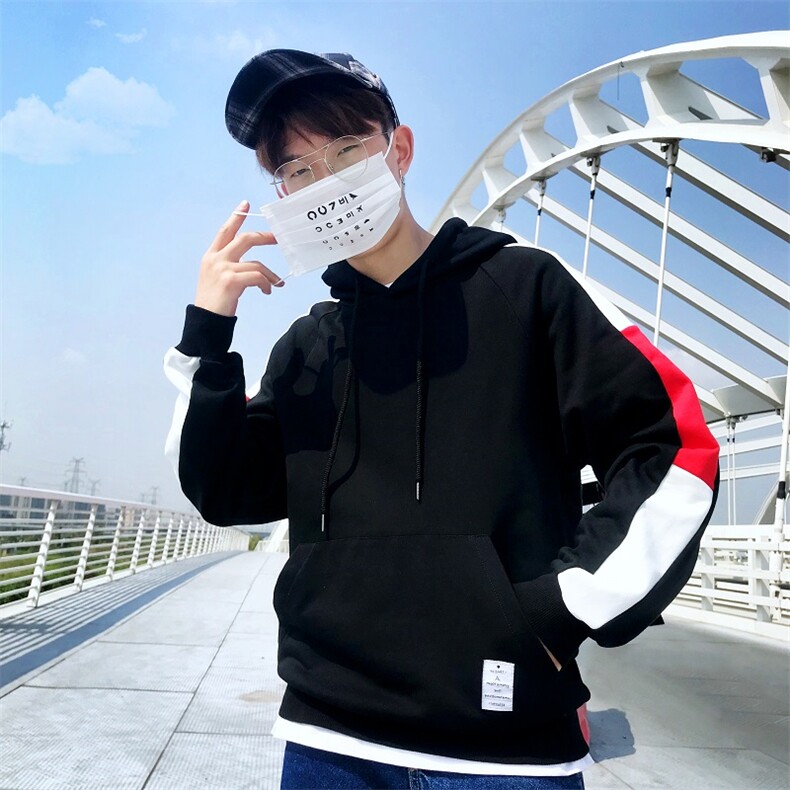 春季新款港风小清新青春流行外景模宽松休闲连帽卫衣WY232-P50，男装卫衣，电商A021A