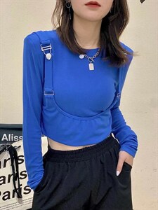 背带垫肩打底图片
