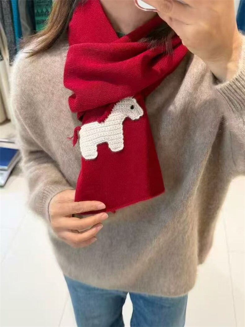 2026年秋季时尚百搭通勤简约休闲羊绒加厚围巾，围巾，星纬羊绒