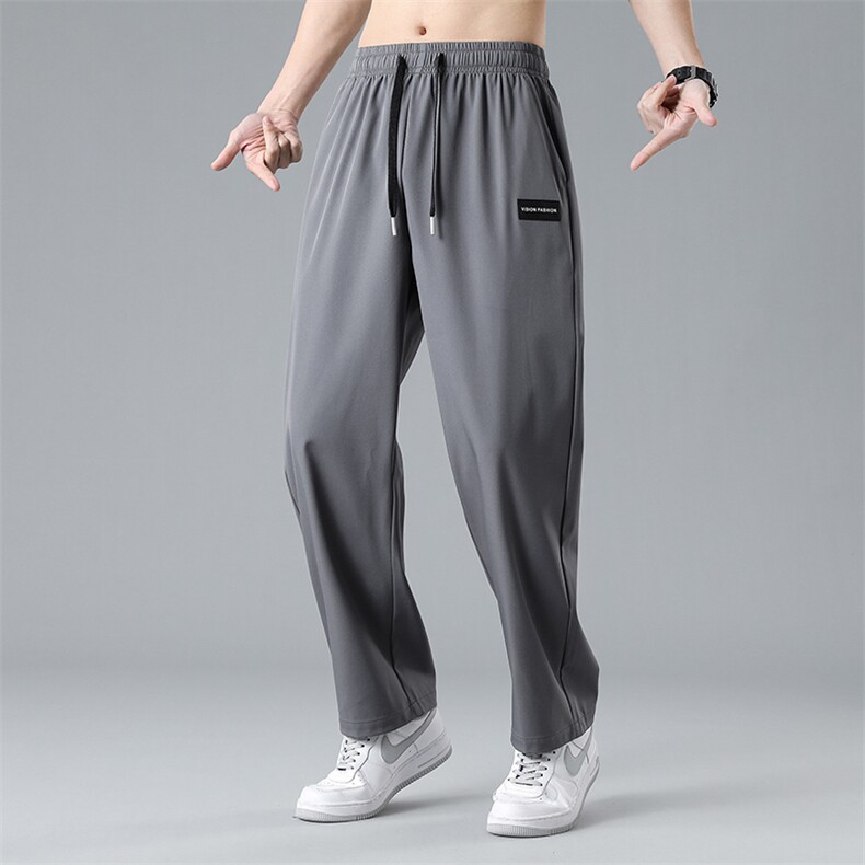 夏款男士休闲长裤宽松潮流百搭舒适冰丝卫裤男A438-235-P30,男装休闲裤,电商A438