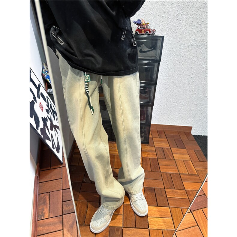k1086-p55-控78M-5XL大码现货折皱宽松cleanfit牛仔裤,男装牛仔裤,星座116