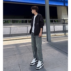 抖音得物休闲直筒牛仔裤男显显瘦宽松百搭美式复古水洗长裤AK13，男装牛仔裤，电商A443