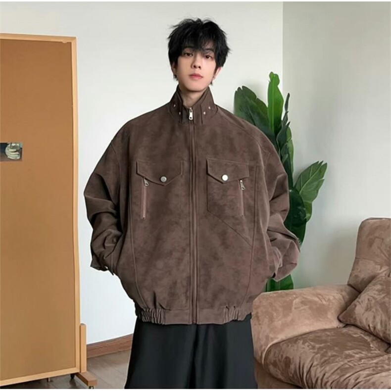 大货足 美式宽松百搭潮流PU皮外套JK017/P90图片