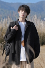 2026春季新款古巴领男潮流休闲衬衫外套C6386特P38建议零售价88，男装衬衫，电商A001-1
