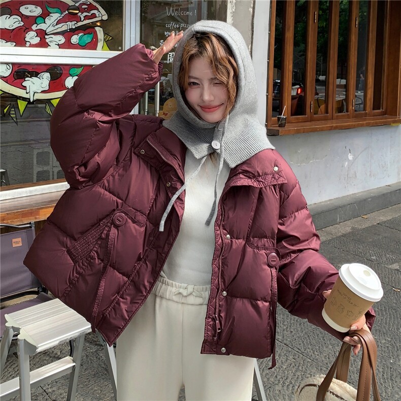 新款可拆卸针织帽羽绒服2D014-9098-P255-K398,女装羽绒服,2D014