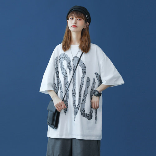 【】A003-HT1582-P30创意印花短袖T恤控价47元蒙马特1，男装T恤，电商A003