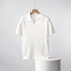 纯色海鸥领针织冰丝薄款polo短袖N6708-P50，男装针织衫/毛衣，星座1012-1