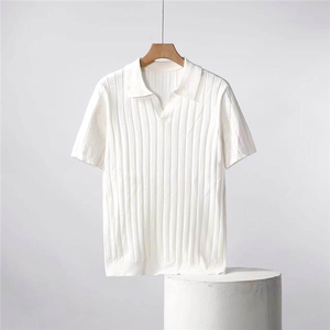 纯色海鸥领针织冰丝薄款polo短袖  N6708-P50图片