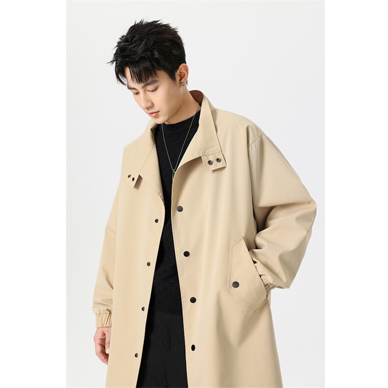 得物长年大货风衣男中长款呢大衣男F987款P95无影墙E，男装风衣，星座401