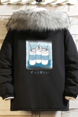 MM48148-P130冬季大毛领衣男士大码加厚袄男服砖墙，男装棉衣，电商A040A