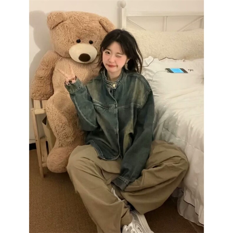 【量大价格可谈】美式复古男女秋冬款短款牛仔外套S8845P65,男装工装外套,星座1112-1
