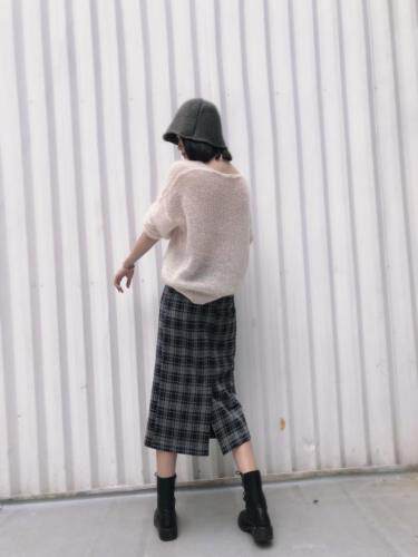 现货新款韩版格子包裙，女装，1+1 MAIN ROAD