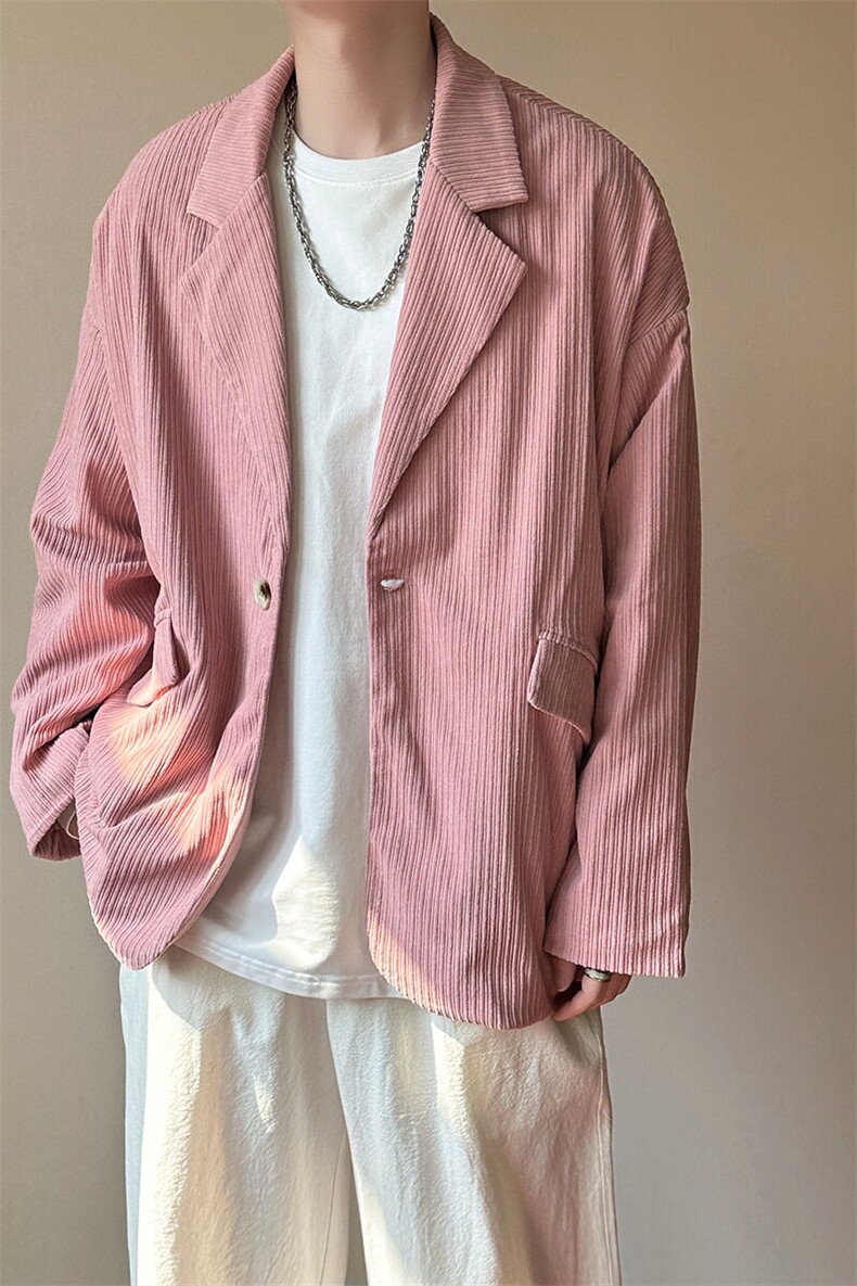 现货-春季新品潮牌设计感西装外套宽松痞帅休闲西服-AZ2430-P95,男装西服,电商A351