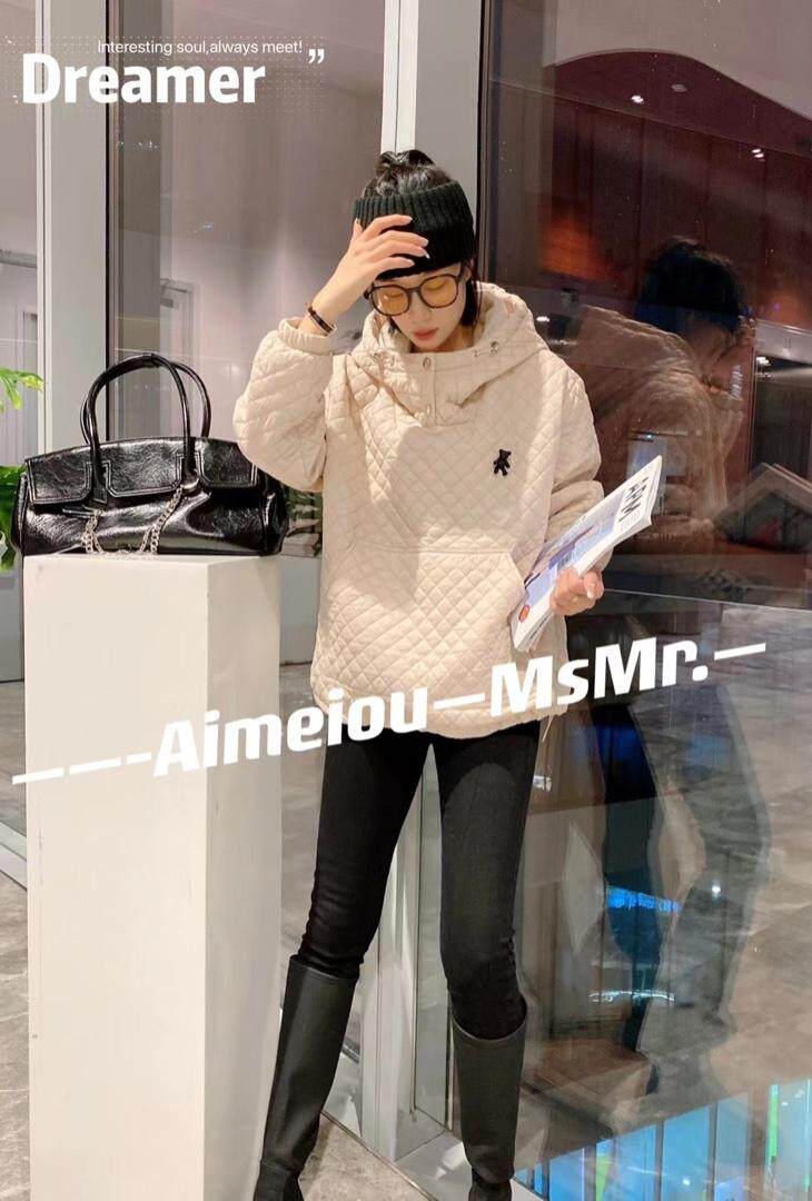 爱美欧现货小熊标卫衣，女装卫衣/绒衫，爱美欧