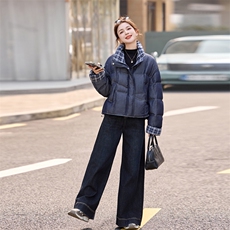 【现货！！！！】软糯牛仔羽绒服女式外套，女装羽绒服，素月