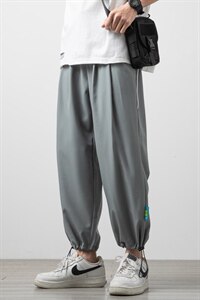 2023夏季新款男士薄款冰丝裤垂感空调裤学生百搭九分裤K2050P35图片