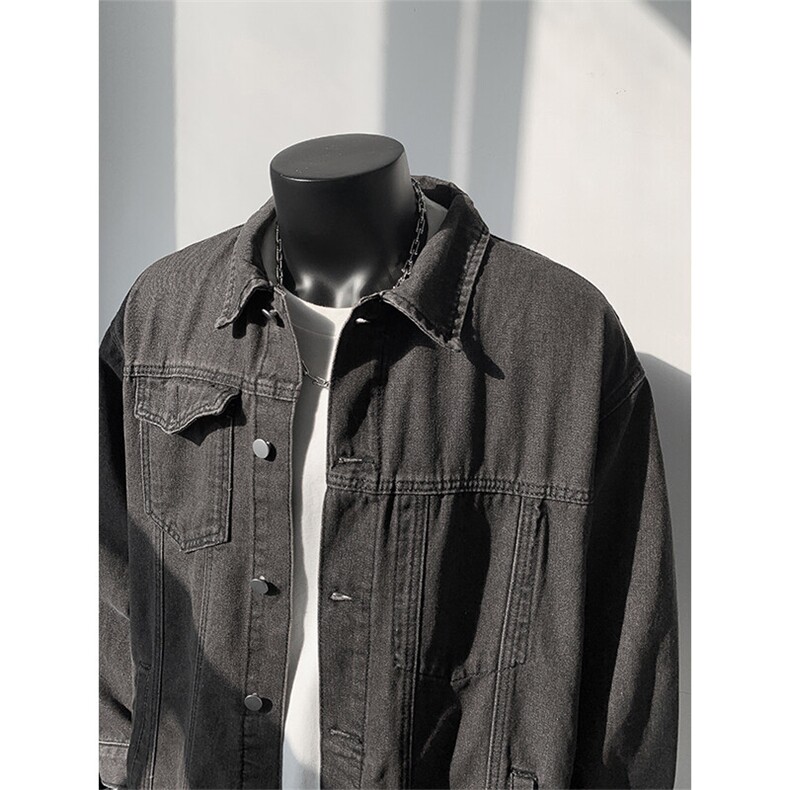 2026春季外套HQ1204-TP45不美式复古水洗做旧牛仔夹克外套，男装夹克，电商A102
