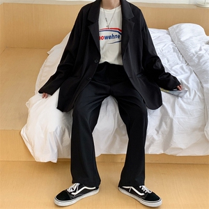休闲西服男装一套搭配套装痞帅高校秋装dk制服男小西装外套图片