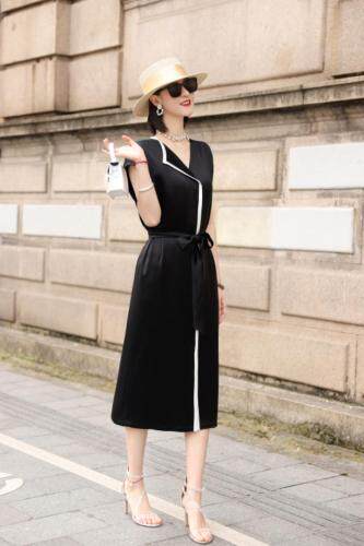 轻奢醋酸连衣裙，女装连衣裙，澳洛菲