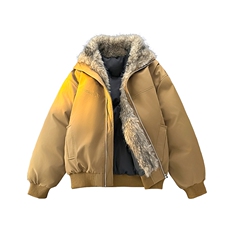 新款座山雕美式复古显高立领棉服外套加绒高领棉衣MY2584P100，男装棉衣，电商A128