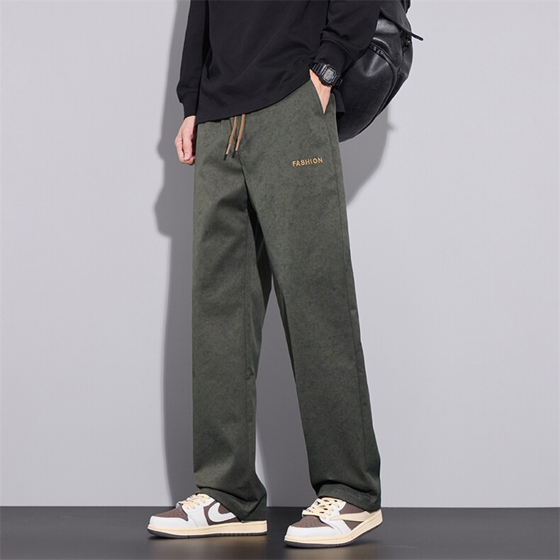 美式vibe高街休闲裤男秋季款提花满印宽松直筒裤阔腿裤N5507-P45，男装休闲裤，星座509