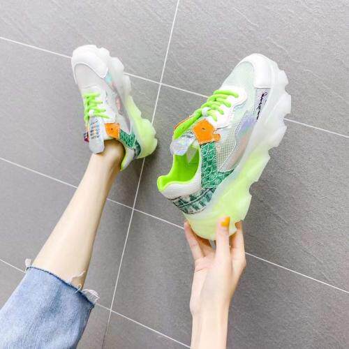 韩版潮流休闲水晶吸磨底真皮透气运鞋老爹鞋，其它，她他麦