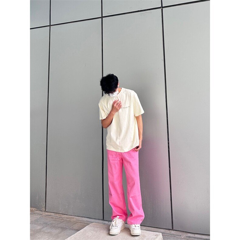 24年春夏季水洗高街vibe直筒宽松阔腿五色牛仔裤NZ2310-P55控78,男装牛仔裤,星座1002-1