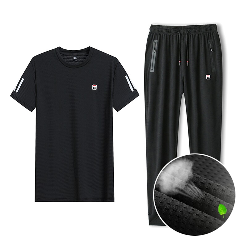 男夏装大码休闲运动套装冰丝网眼 5032-1_L-4XLP100 5XL-9XLP110图片