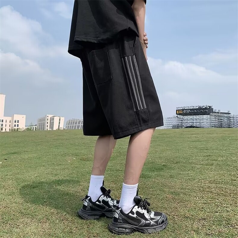 短裤男夏季薄款宽松直筒中裤美式潮牌高街休闲五分裤子10844-p32,男装牛仔裤,星座1008