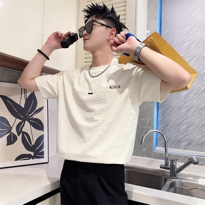 AT599/P48控68夏季社会小伙清晰简单干净高质量简约百搭T恤男灰首图片